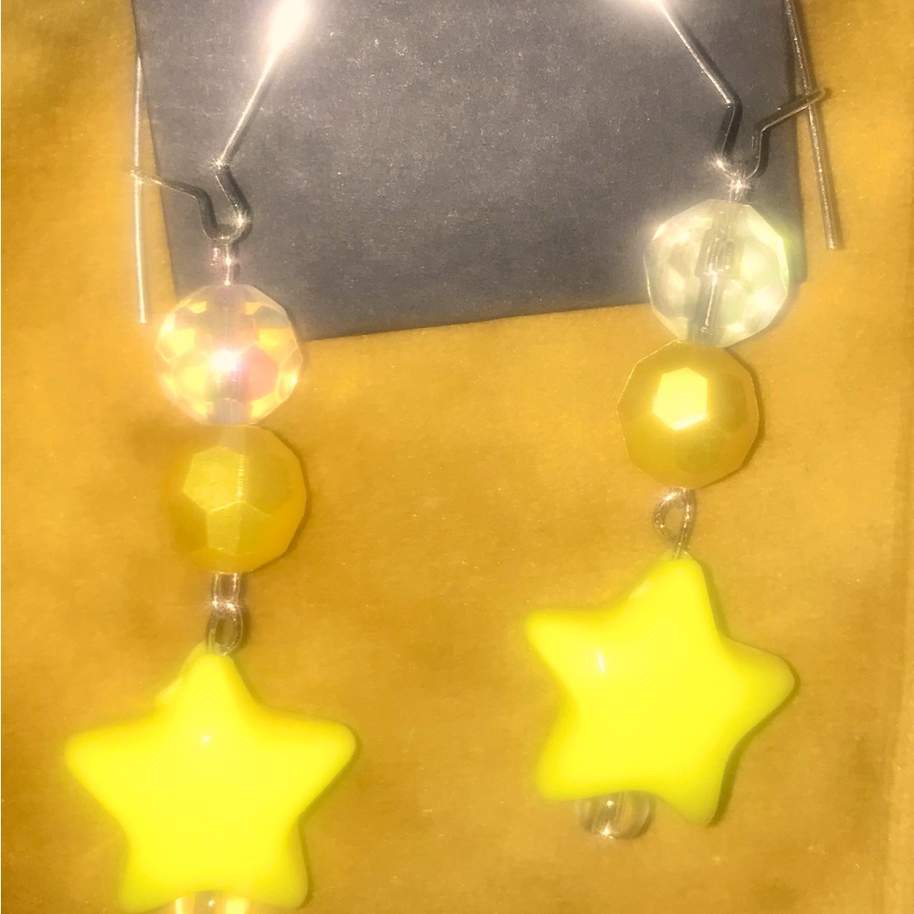 Handcrafted crystal beaded star earrings